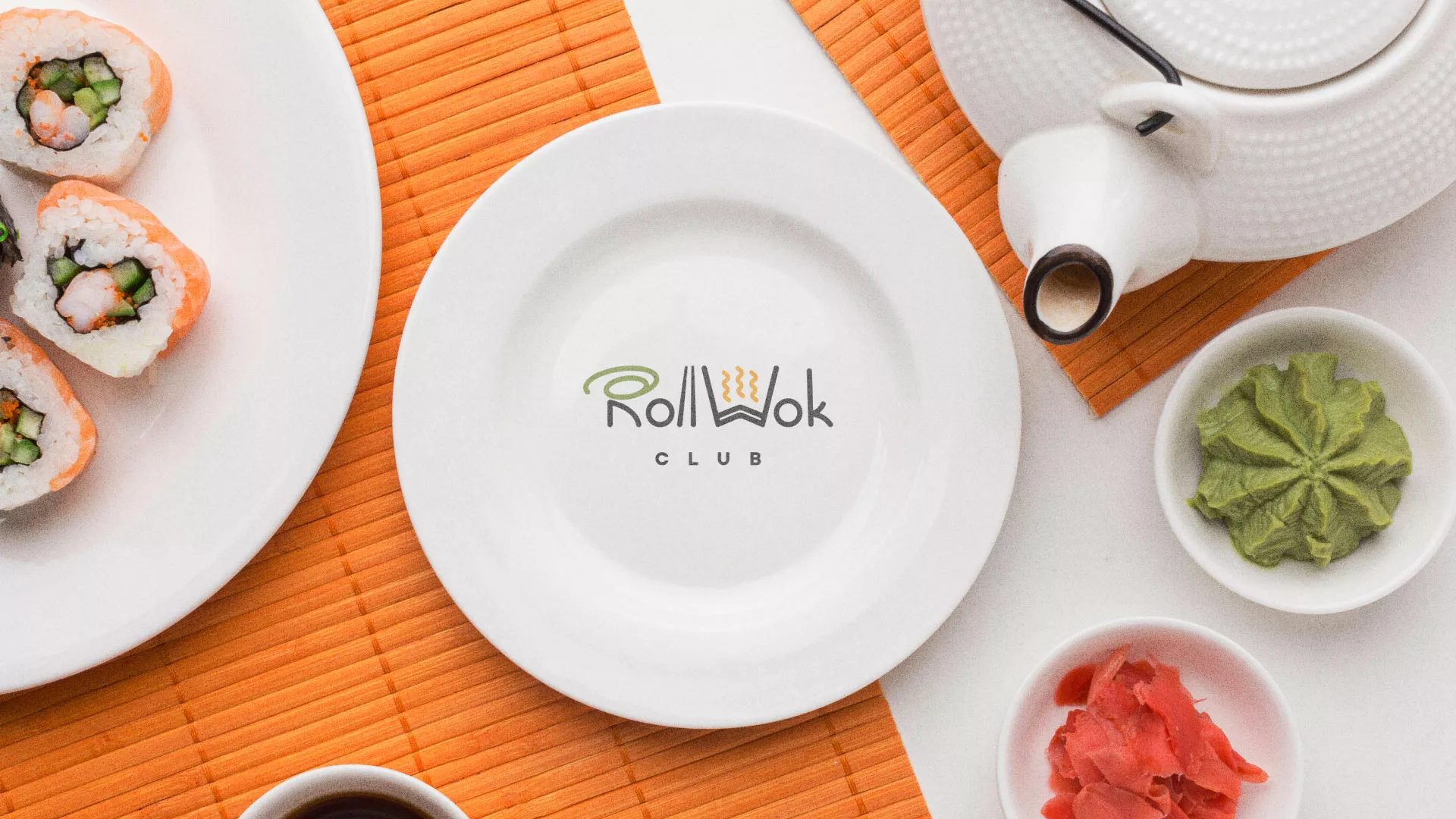 Разработка логотипа и фирменного стиля в Кологриве для суши-бара «Roll Wok Club» Разработка логотипа и фирменного стиля в Кологриве для суши-бара «Roll Wok Club»